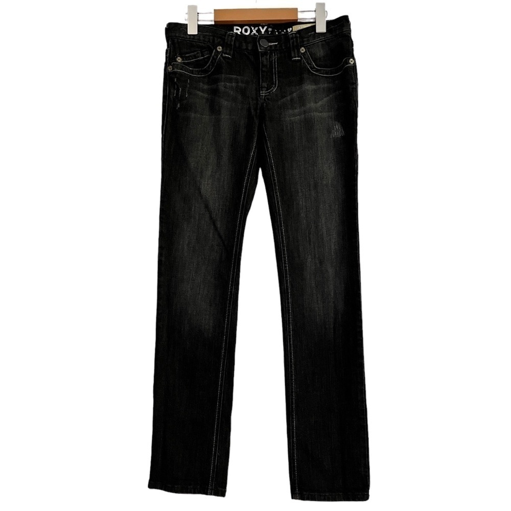 ROXY Gold Coast Skinny Fit Low Rise Jeans Lightly Distressed